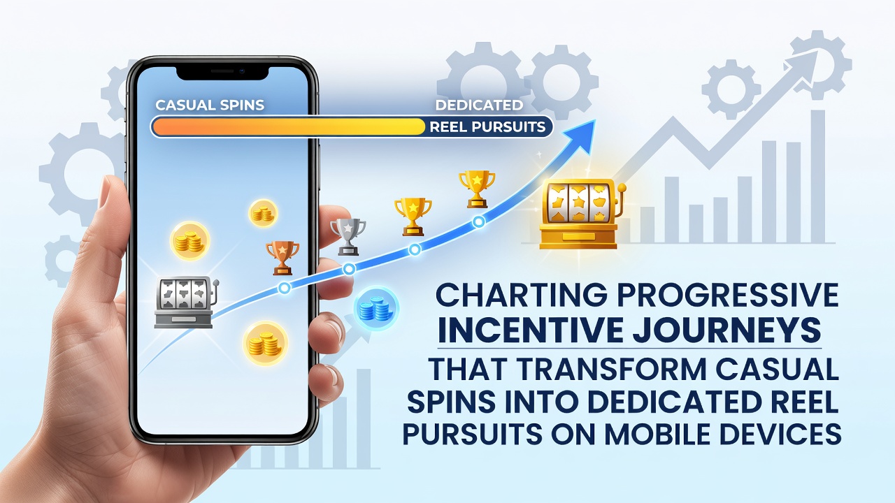 Mobile slot interface displaying progressive reward tiers and journey milestones on a smartphone screen