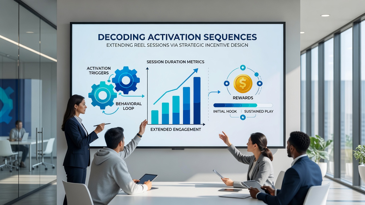 Infographic illustrating sequential bonus activation in reel sessions with timing and reward flow examples