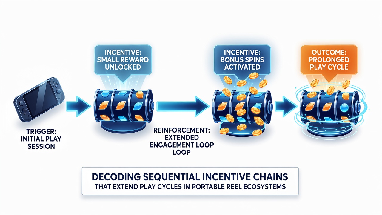 Diagram illustrating progression stages in a mobile slot incentive chain