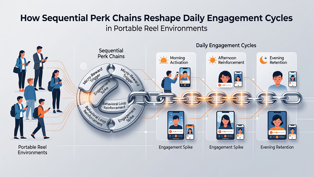 Chart illustrating changes in daily login frequency after introduction of sequential perk systems in reel-based mobile games