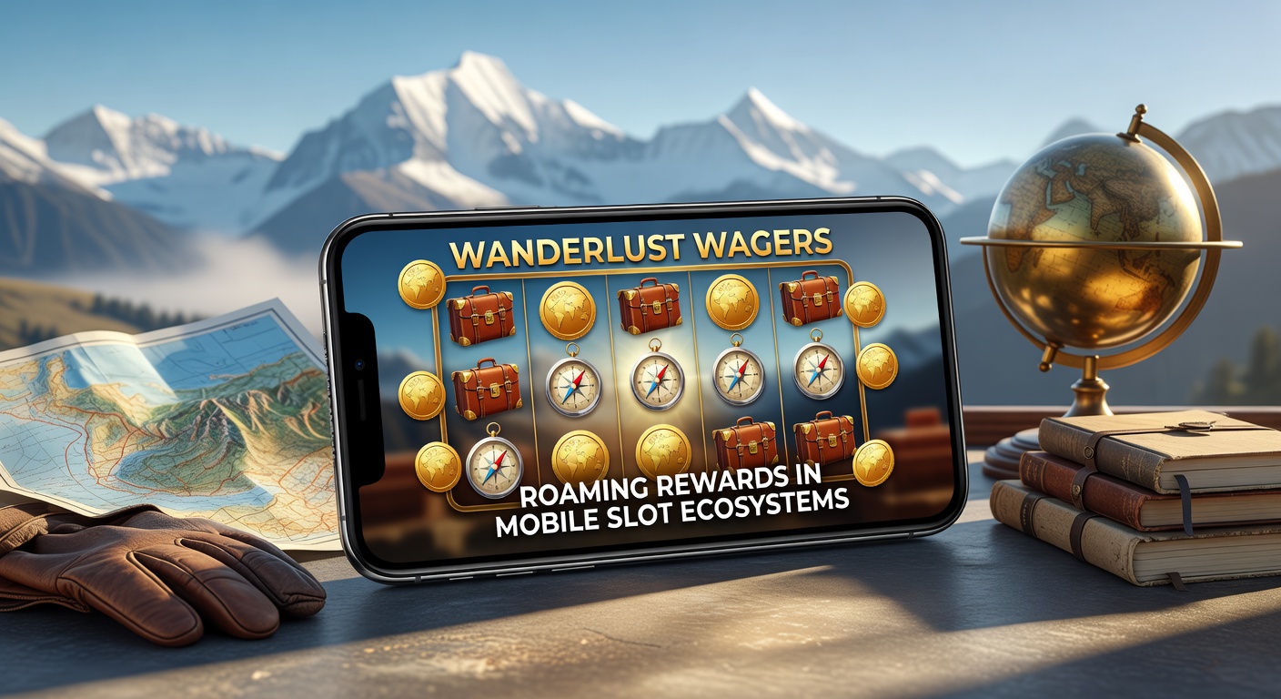 Mobile phone screen displaying a slot game with map icons and roaming bonus notifications, highlighting geo-targeted rewards in action